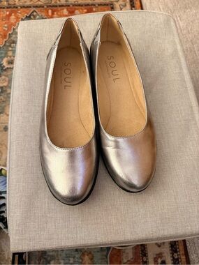 SOUL Naturalizer Metallic Silver Ballet Flats